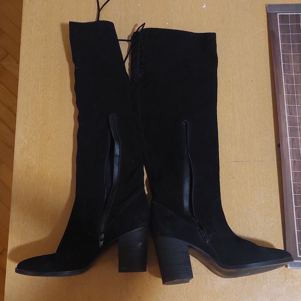 Steve Madden Knee-High black Boots with Laces - Size 11M